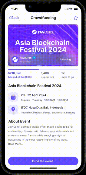 Favourse - Create Events & Experiences Together by Voting & Crowdfunding on the Blockchain
